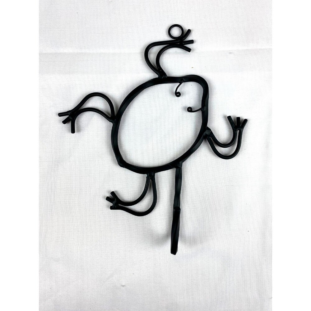Farmhouse Metal Frog Towel And Rag Holder Frog Decor 10"